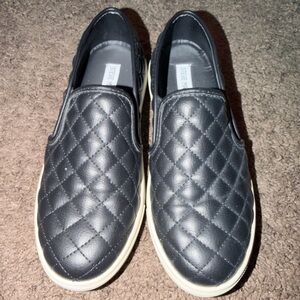 Steve Madden Black Quilted Slip-On Sneakers
